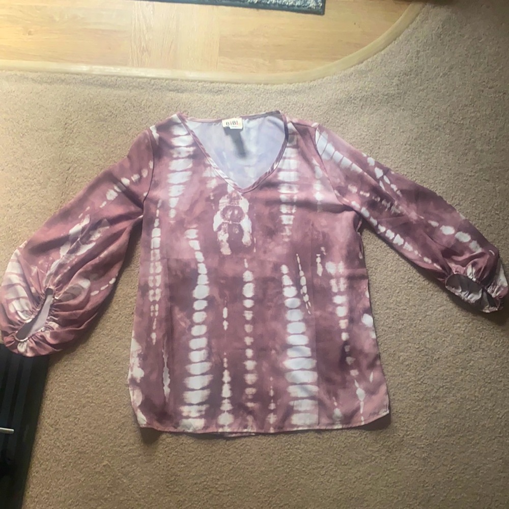 Bibi shirt blouse top. small, new! Mauve tie dye